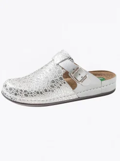 Hausschuhe|Pantoletten|Dr. Feet Pantolette silberfarben