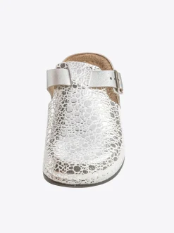 Hausschuhe|Pantoletten|Dr. Feet Pantolette silberfarben