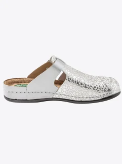 Hausschuhe|Pantoletten|Dr. Feet Pantolette silberfarben