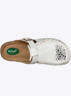 Hausschuhe|Pantoletten|Dr. Feet Pantolette silberfarben