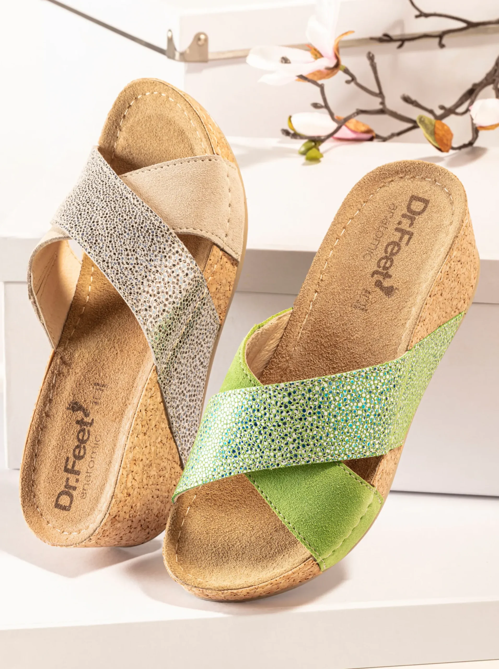 Pantoletten|Dr. Feet Pantolette taupe