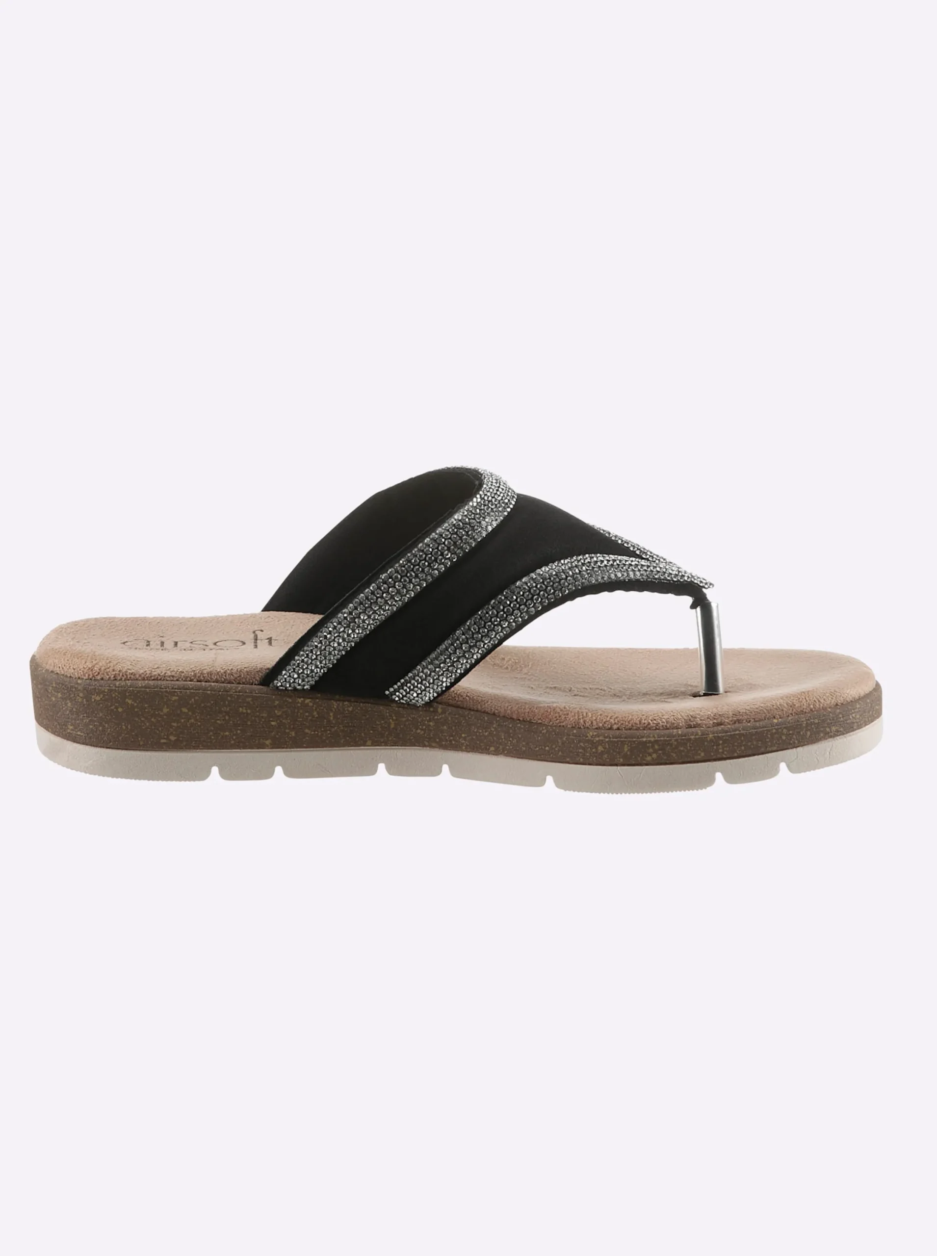 Pantoletten|airsoft modern+ Pantolette schwarz