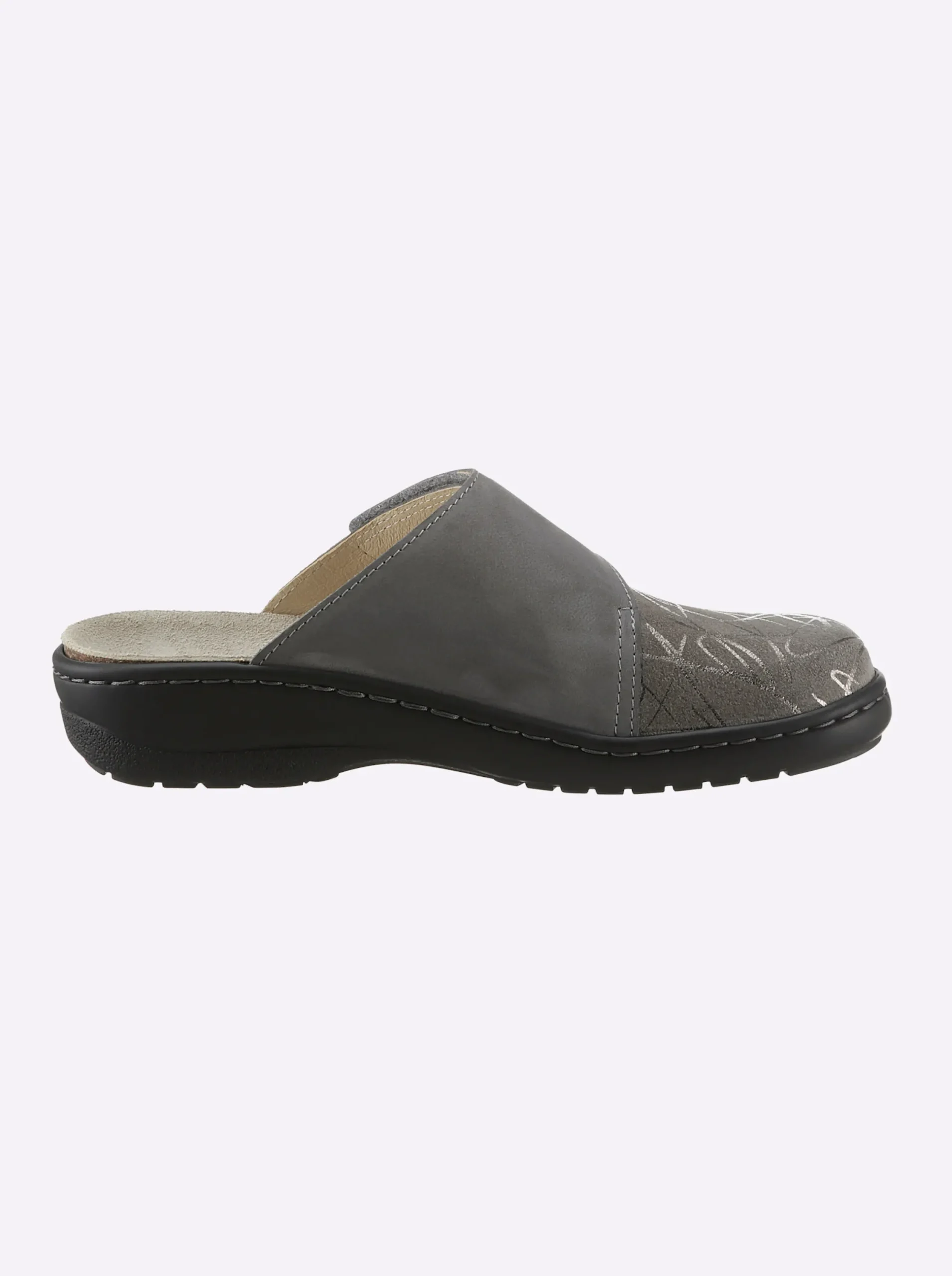 Hausschuhe|Belvida Pantolette hellgrau