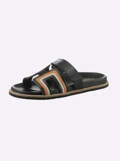 Pantoletten|heine Pantolette schwarz-orange