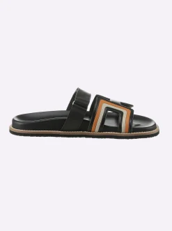 Pantoletten|heine Pantolette schwarz-orange