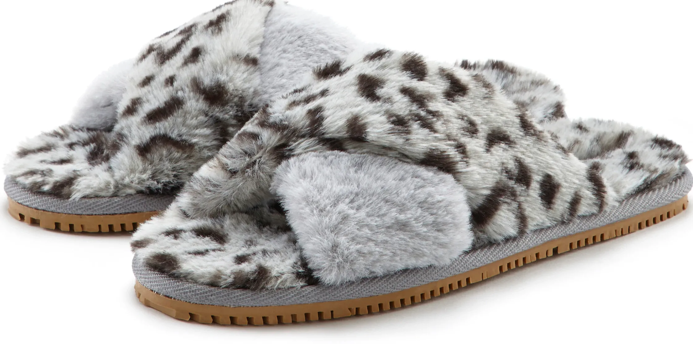 Pantoletten|LASCANA Pantolette grau-leo