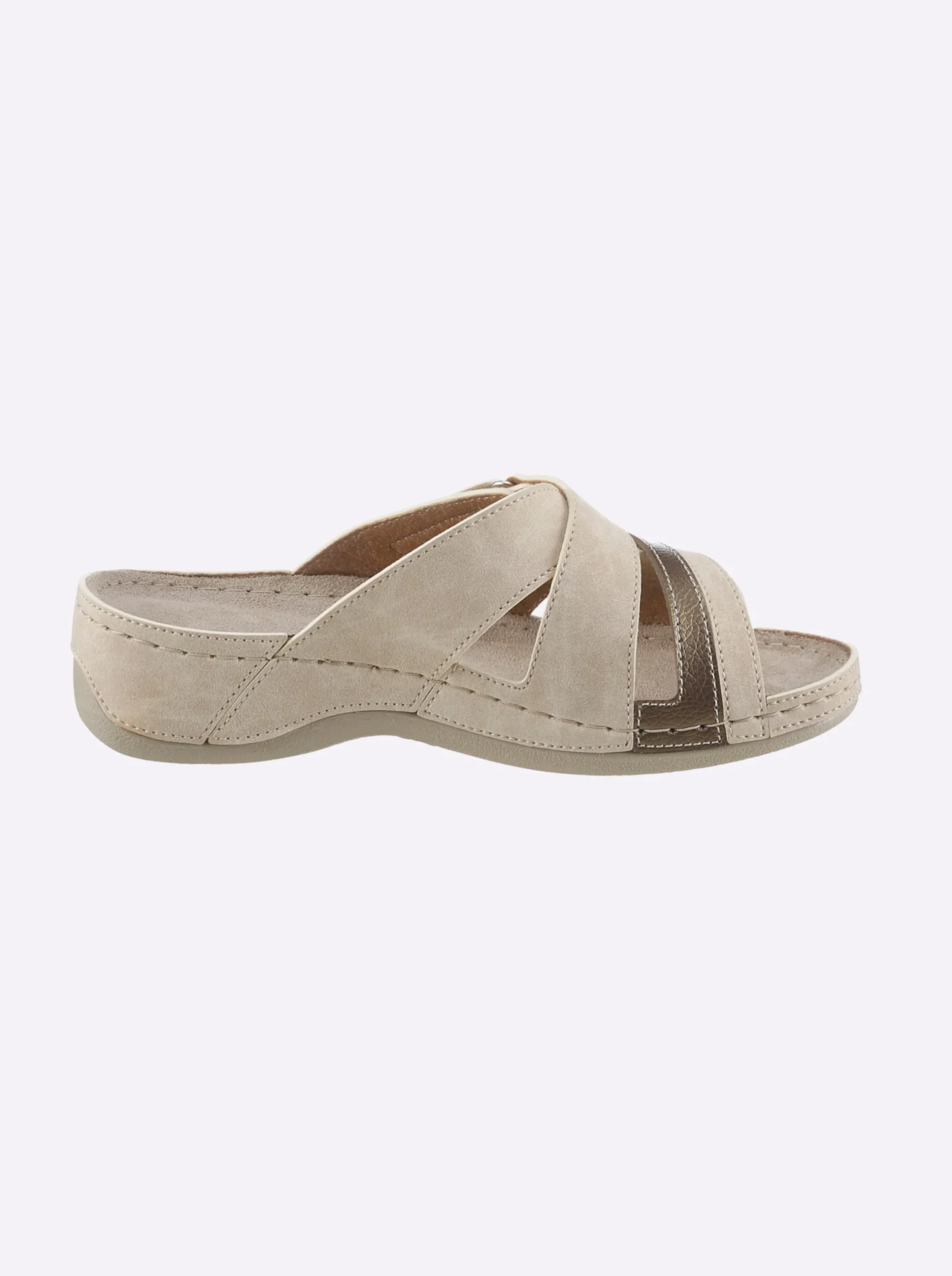 Pantoletten|airsoft modern+ Pantolette in komfortabler Weite H beige