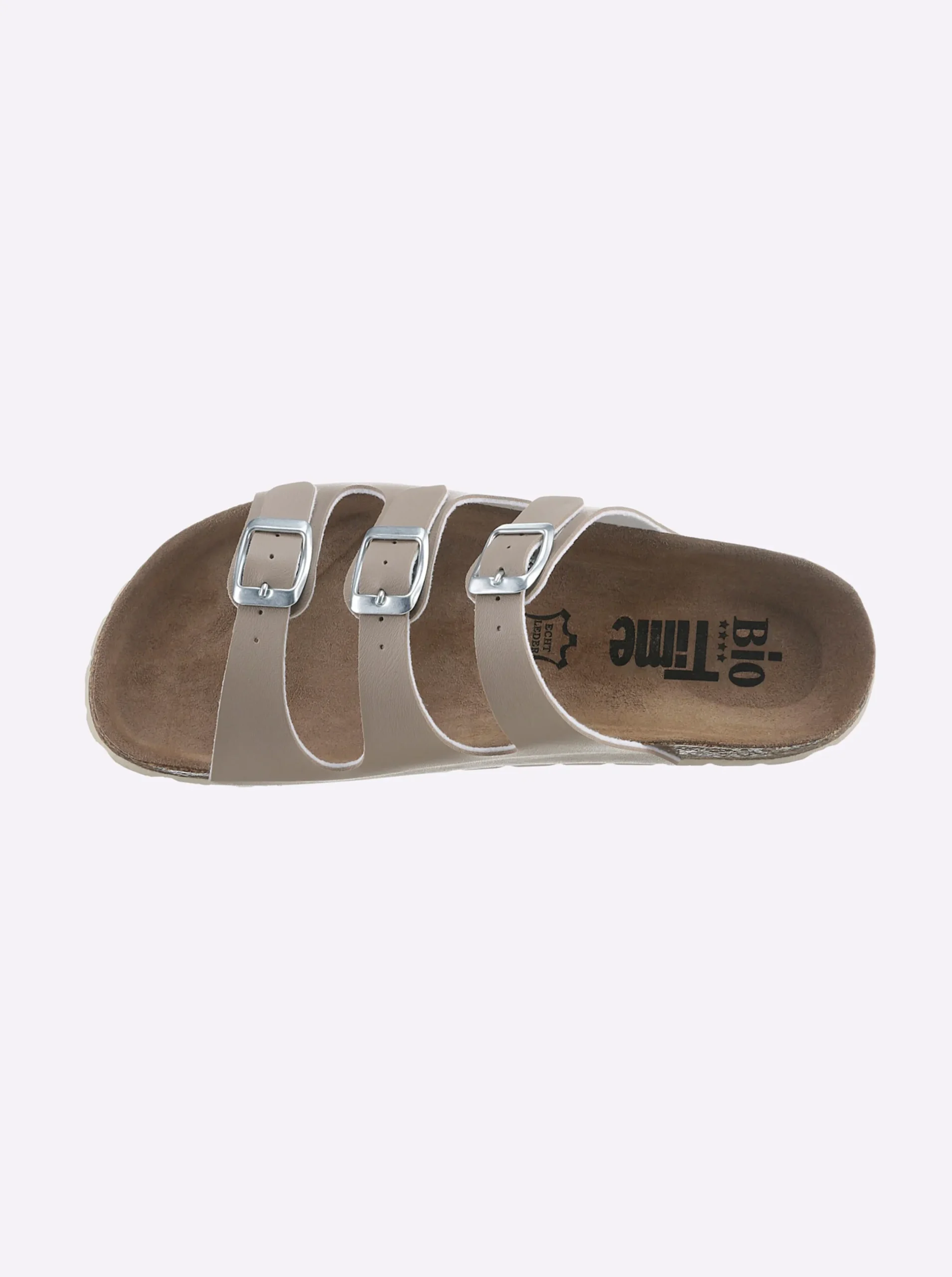 Pantoletten|Bio Time Pantolette in schlanker Weite F taupe