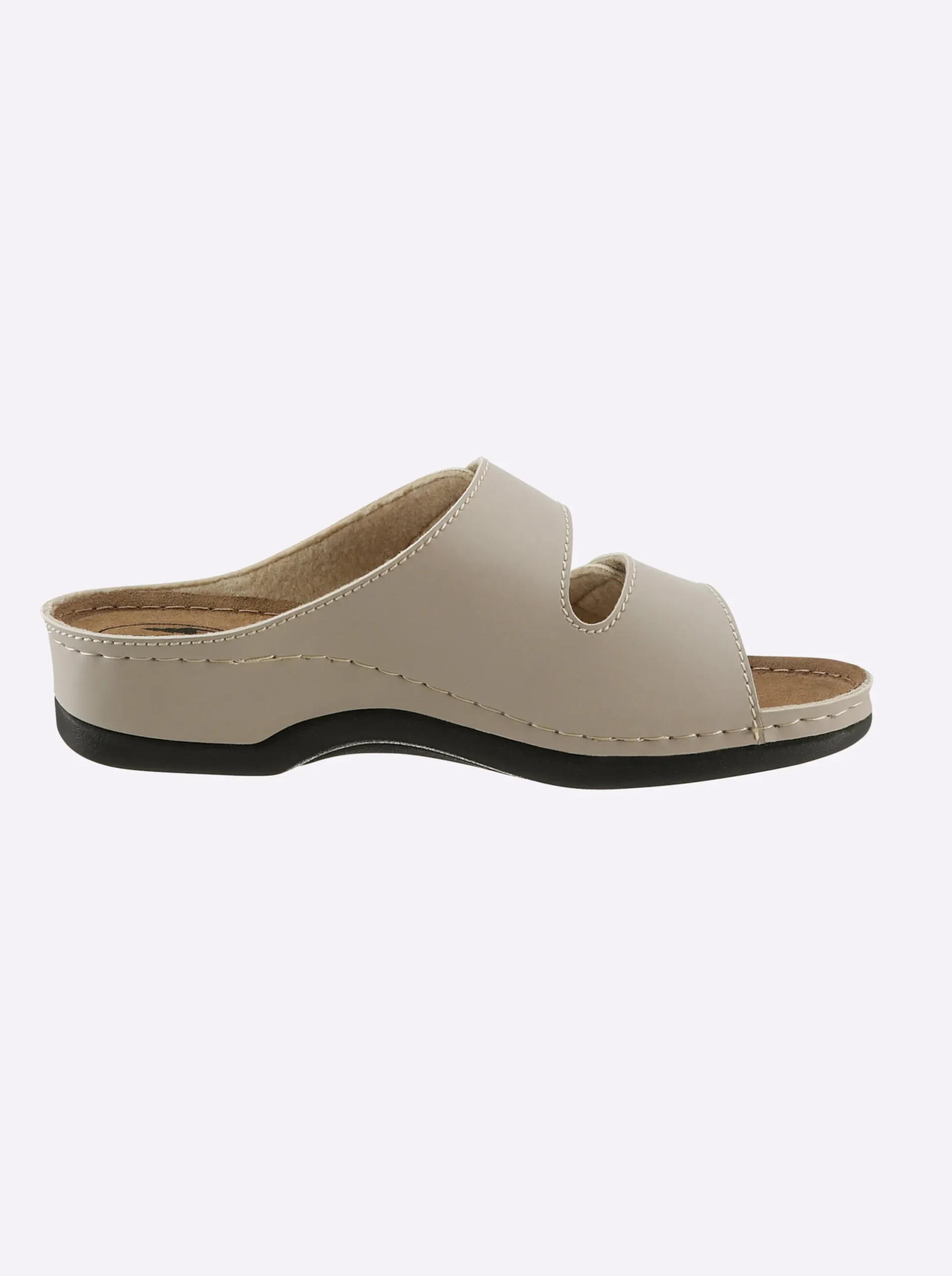 Pantoletten|Franken Schuhe Pantolette mit 2 Klettverschlüssen am Rist sand
