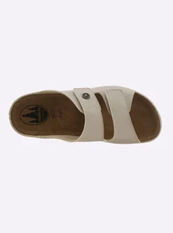 Pantoletten|Franken Schuhe Pantolette mit 2 Klettverschlüssen am Rist sand