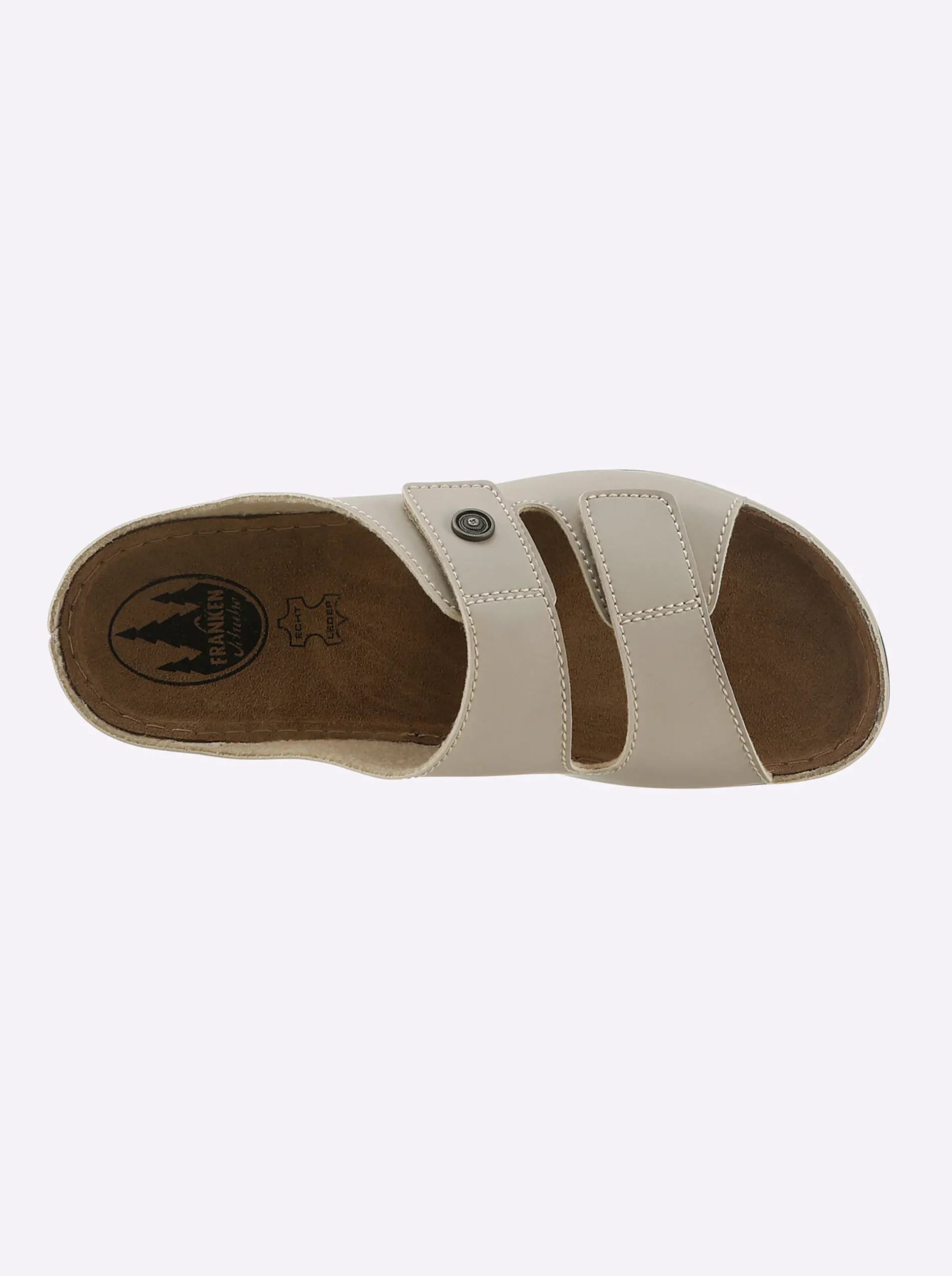 Pantoletten|Franken Schuhe Pantolette mit 2 Klettverschlüssen am Rist sand