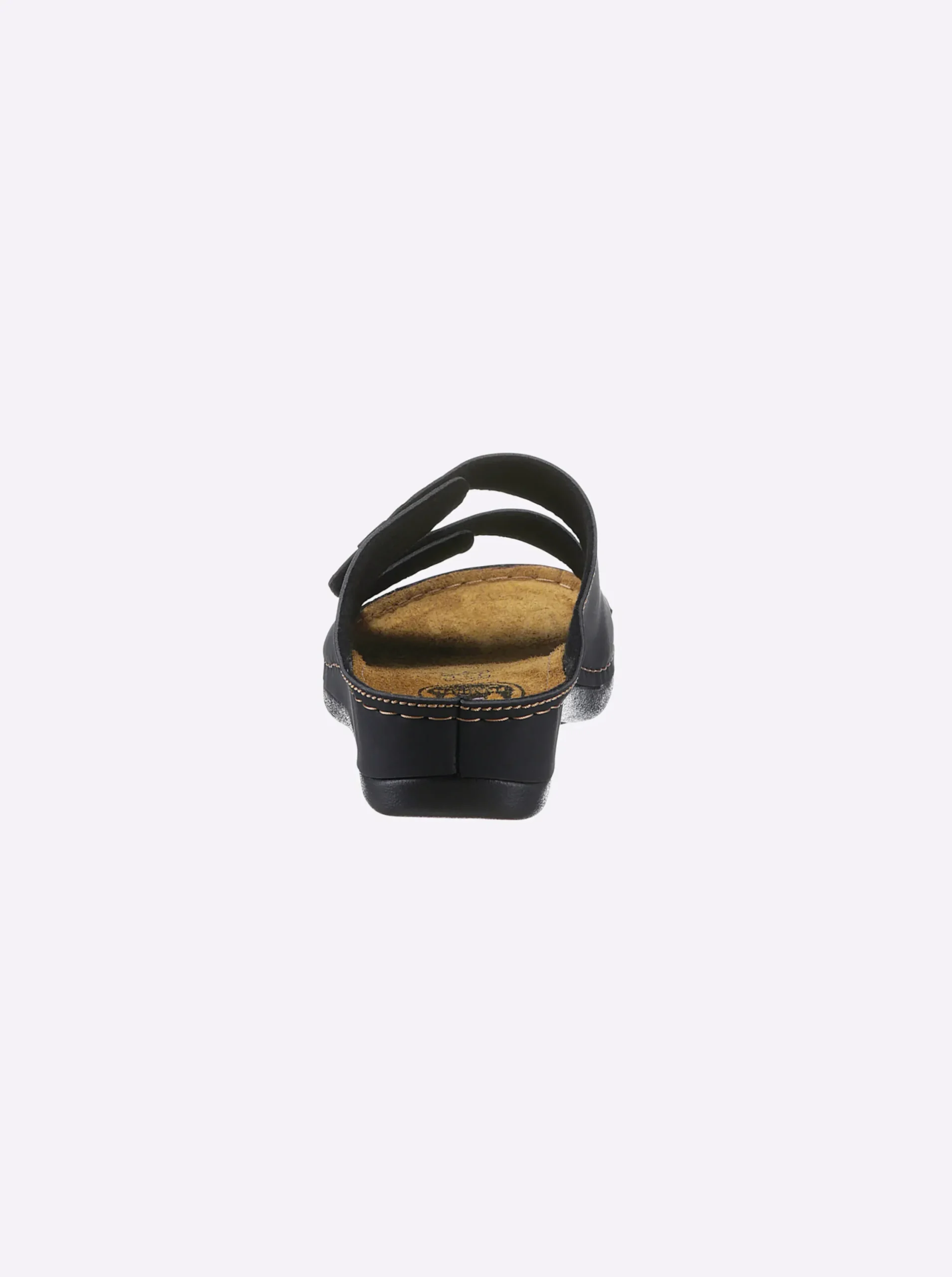 Pantoletten|Franken Schuhe Pantolette mit 2 Klettverschlüssen am Rist schwarz
