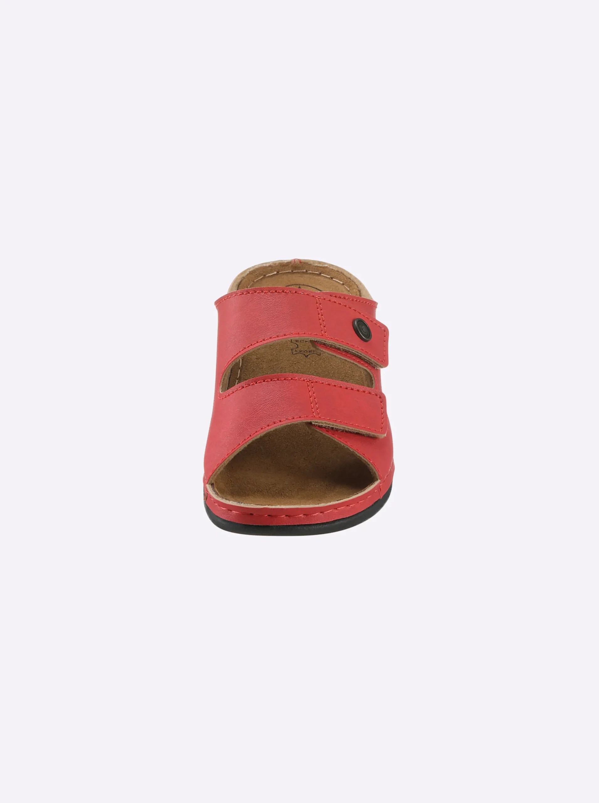 Pantoletten|Franken Schuhe Pantolette mit 2 Klettverschlüssen am Rist rot