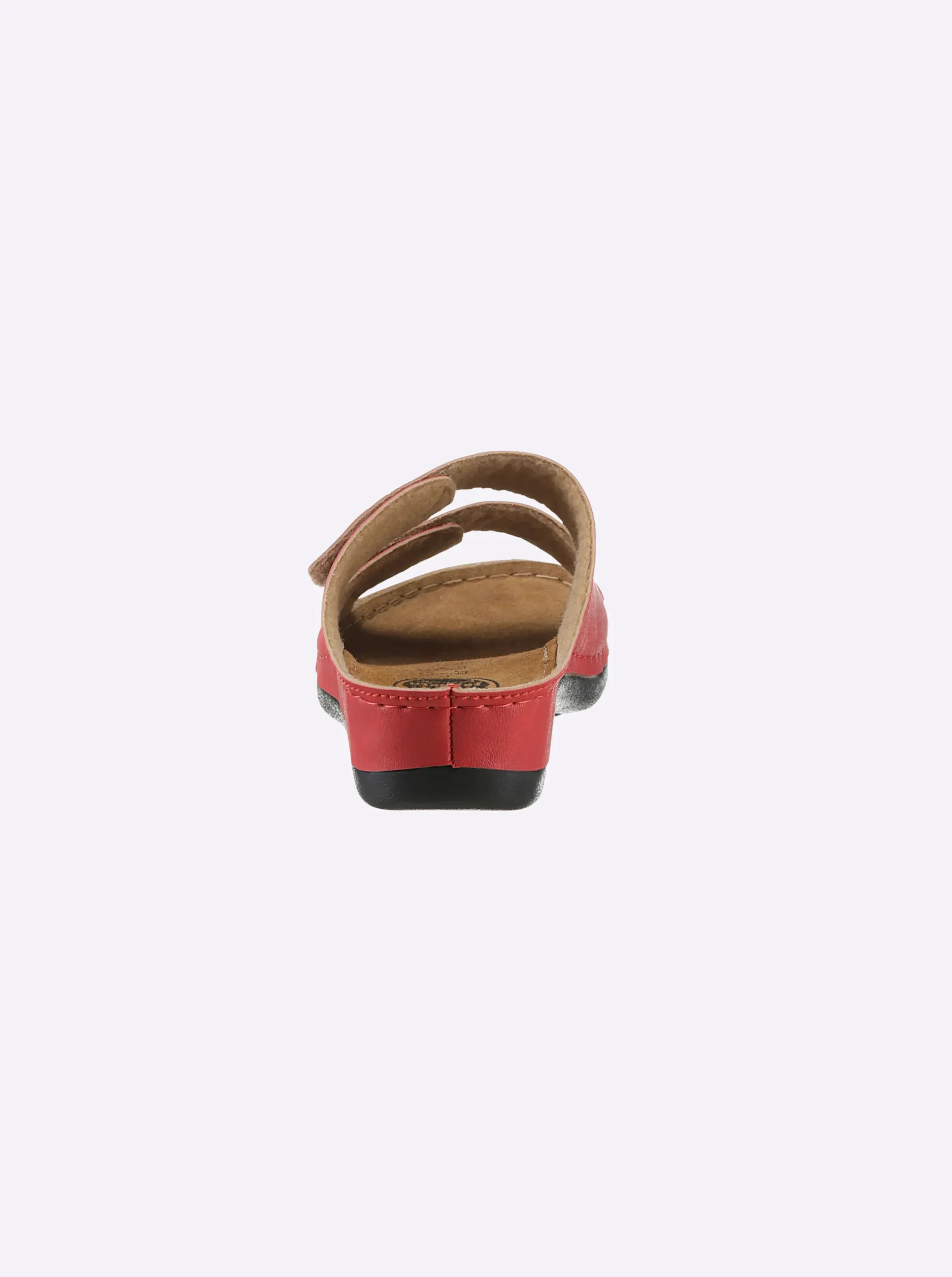 Pantoletten|Franken Schuhe Pantolette mit 2 Klettverschlüssen am Rist rot