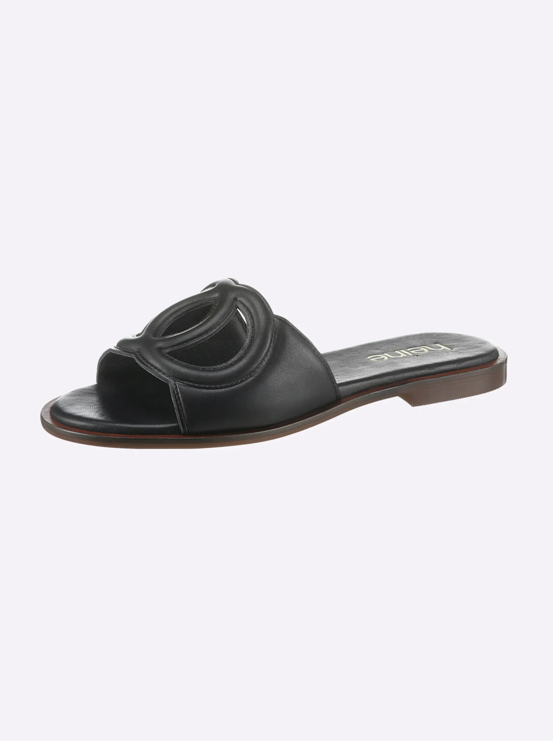 Pantoletten|heine Pantolette mit Cut-Out-Muster schwarz