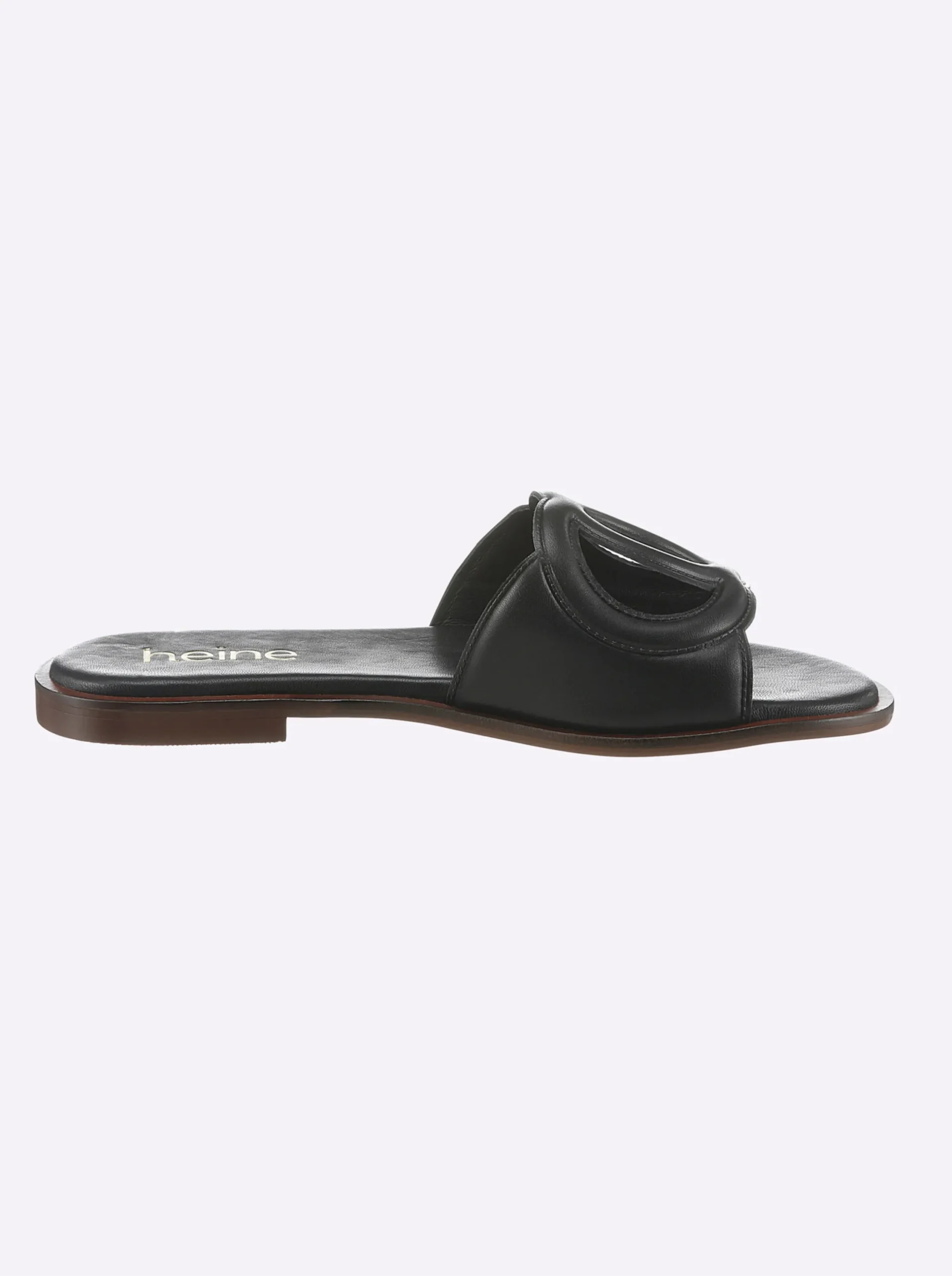 Pantoletten|heine Pantolette mit Cut-Out-Muster schwarz