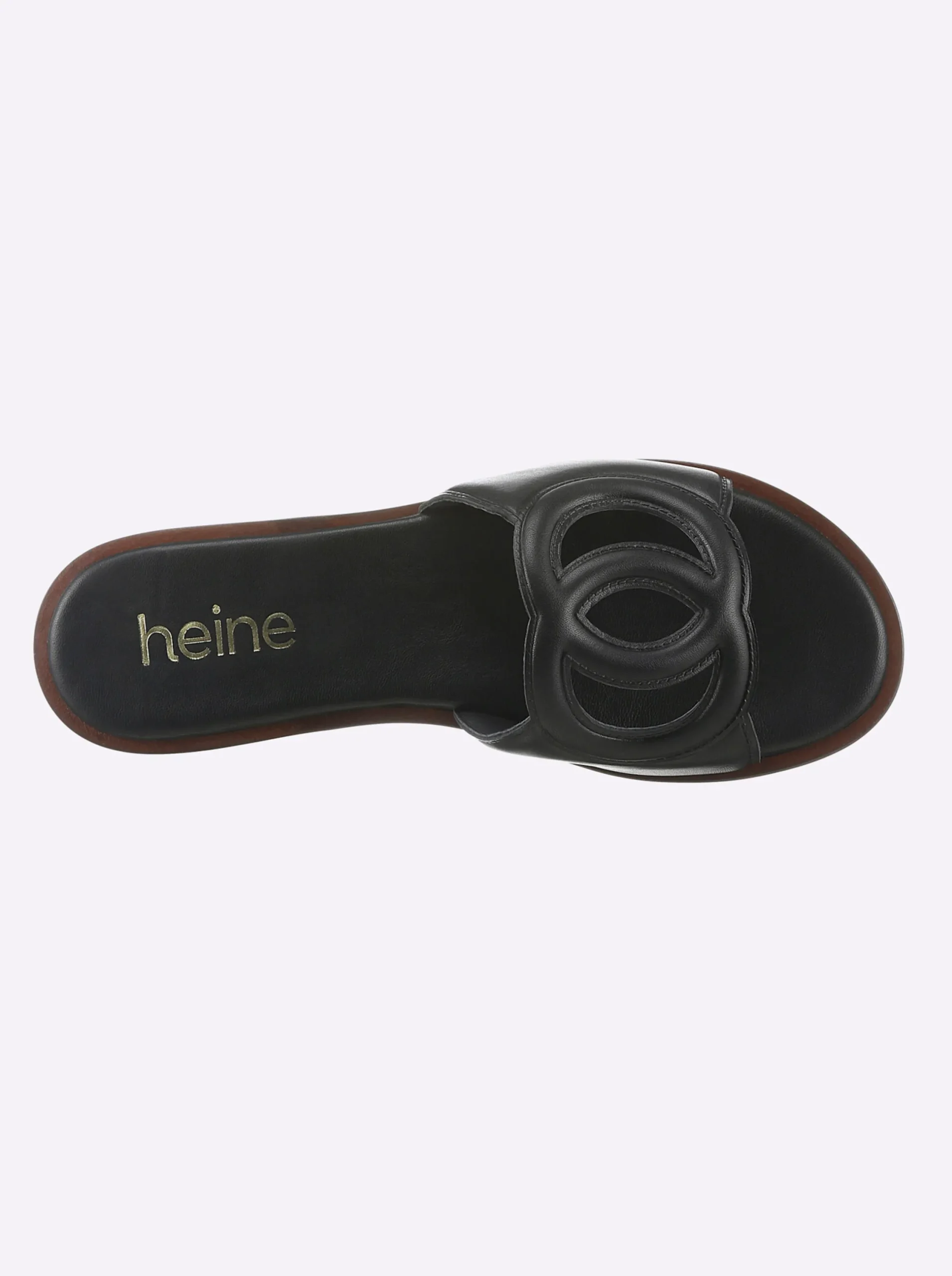 Pantoletten|heine Pantolette mit Cut-Out-Muster schwarz