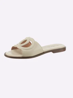 Pantoletten|heine Pantolette mit Cut-Out-Muster creme
