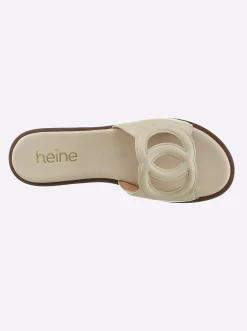 Pantoletten|heine Pantolette mit Cut-Out-Muster creme
