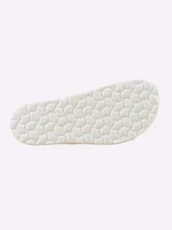Pantoletten|Bio Time Pantolette mit Details in Bast-Optik terra