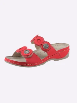 Pantoletten|Waldläufer Pantolette mit gepolsterter Laufsohle rot