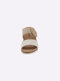 Pantoletten|Fischer Pantolette mit gepolsterter Innensohle beige