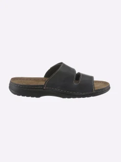 Pantoletten| Pantolette mit Lederinnensohle schwarz
