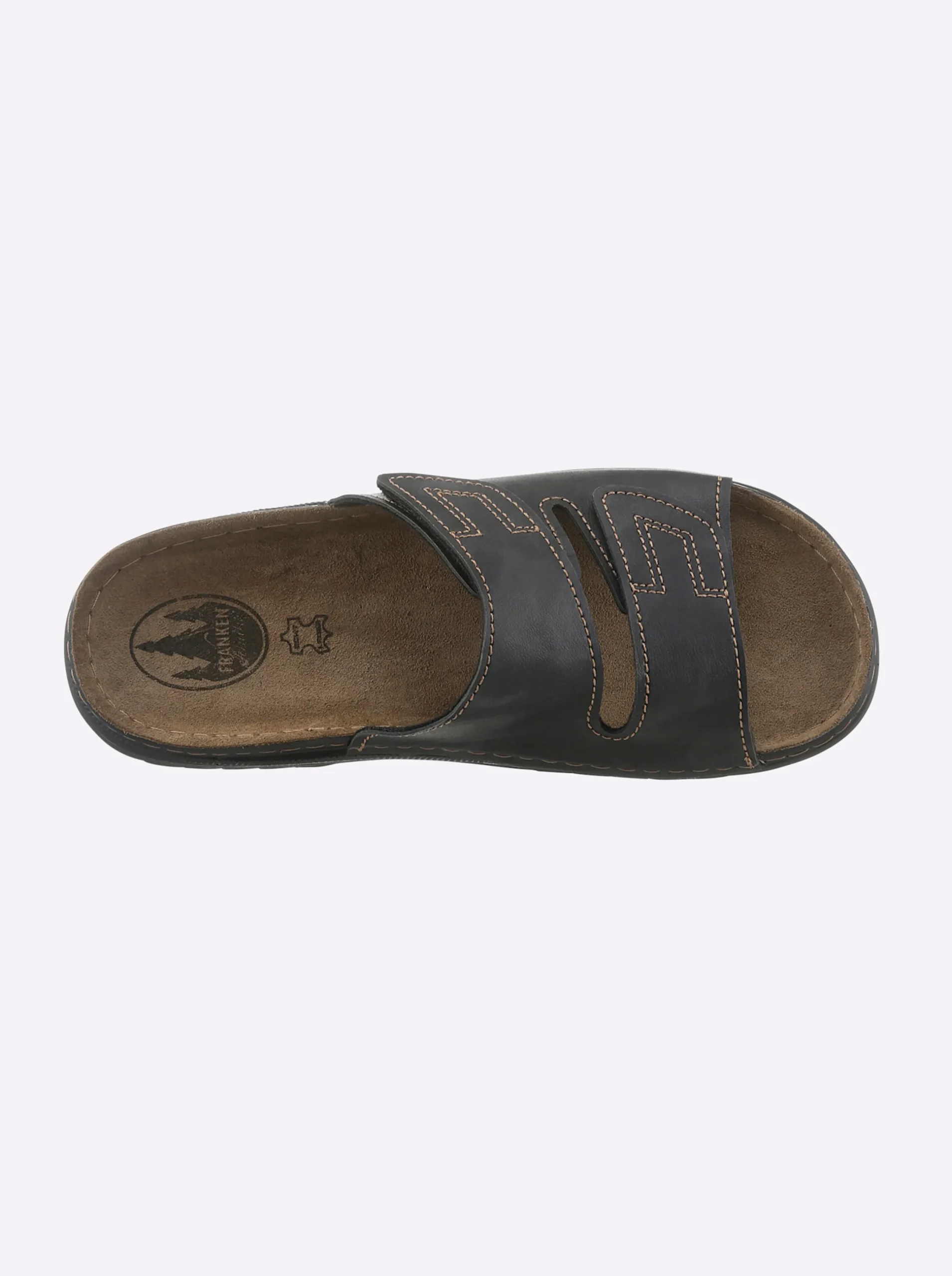 Pantoletten| Pantolette mit Lederinnensohle schwarz