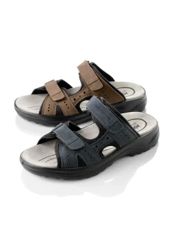 Pantoletten|Jomos Pantolette mit Mehrfach-Klettverschluss camel