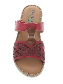 Pantoletten|Reflexan Pantolette mit sommerlicher Perforation kirsche
