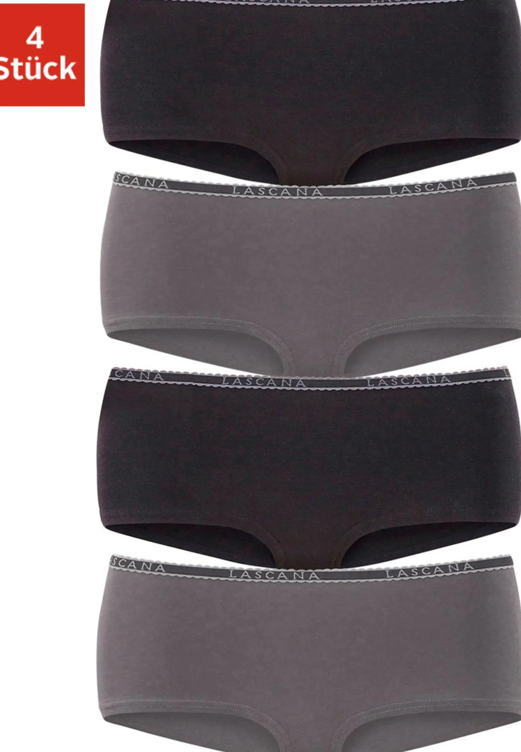 Unterhosen|LASCANA Panty schwarz,anthrazit