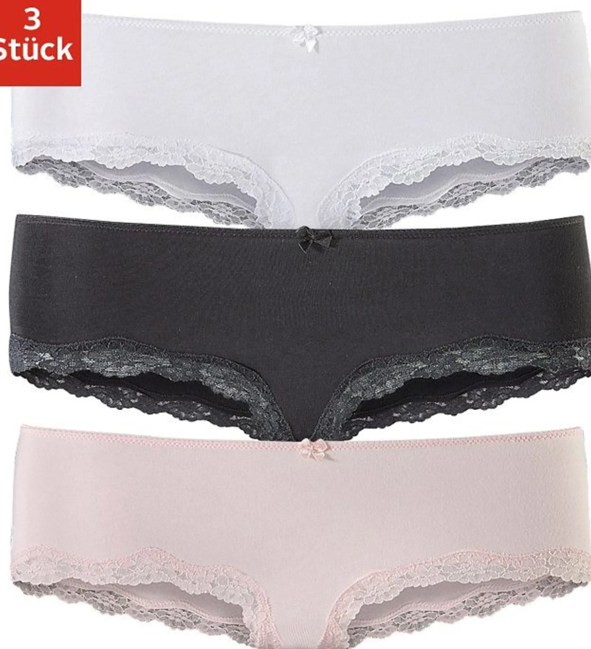Unterhosen|LASCANA Panty rosa,weiß,schwarz