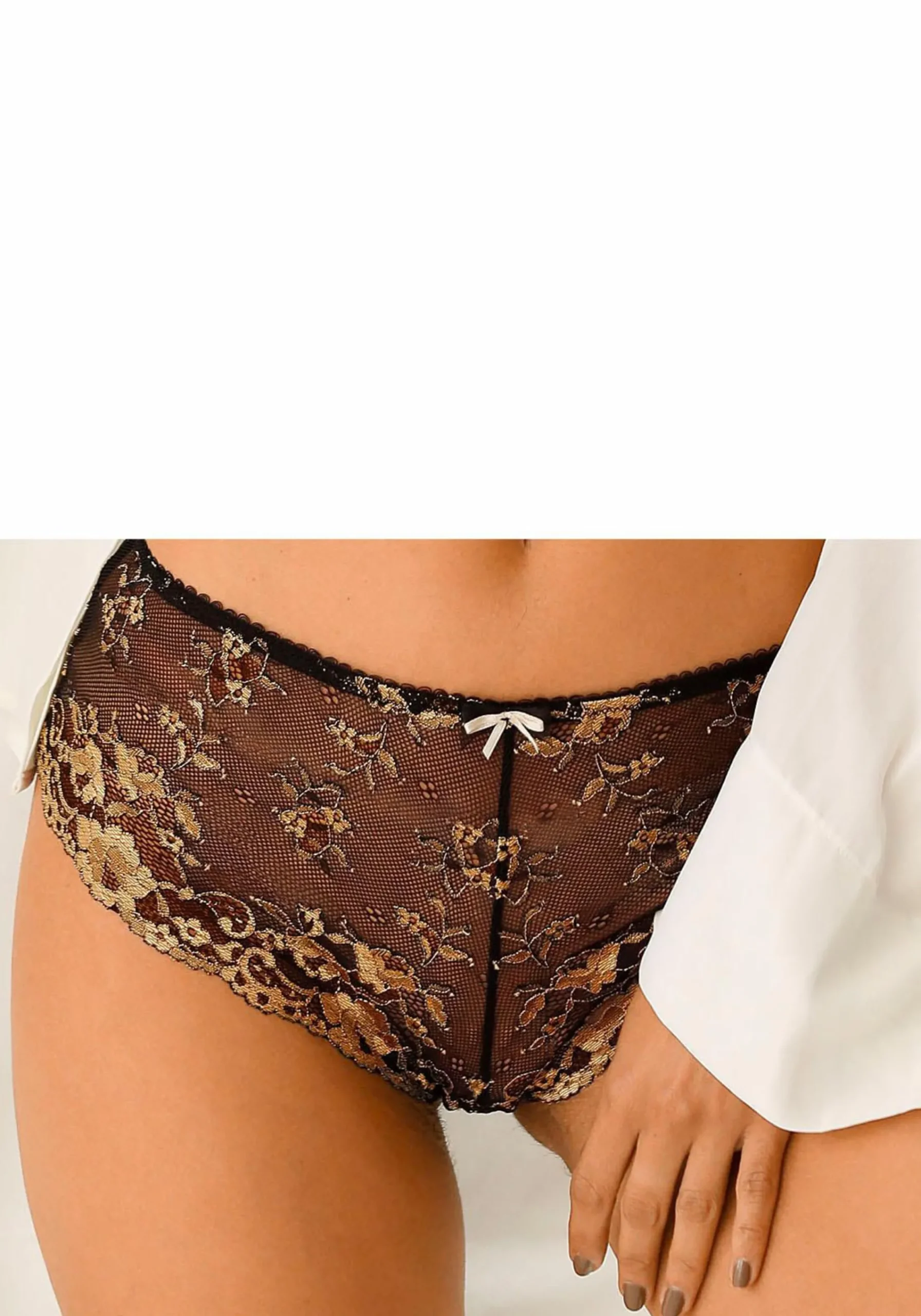 Unterhosen|LASCANA Panty schwarz-goldfarben