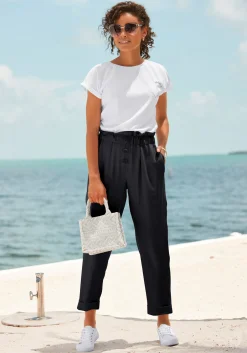 Strandmode|LASCANA Paperbag-Hose schwarz
