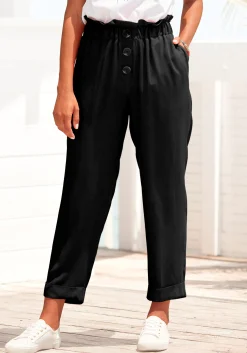 Strandmode|LASCANA Paperbag-Hose schwarz