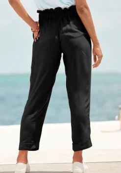 Strandmode|LASCANA Paperbag-Hose schwarz