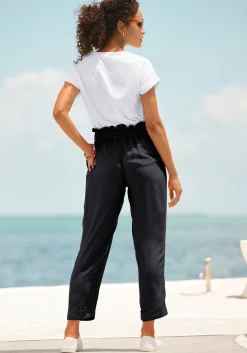 Strandmode|LASCANA Paperbag-Hose schwarz