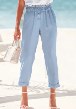 Strandmode|LASCANA Paperbag-Hose blau