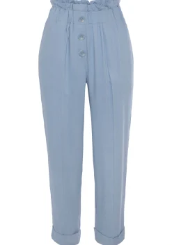 Strandmode|LASCANA Paperbag-Hose blau