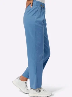 Hosen| Paperbag-Hose in luftiger Lyocell-Qualität mittelblau