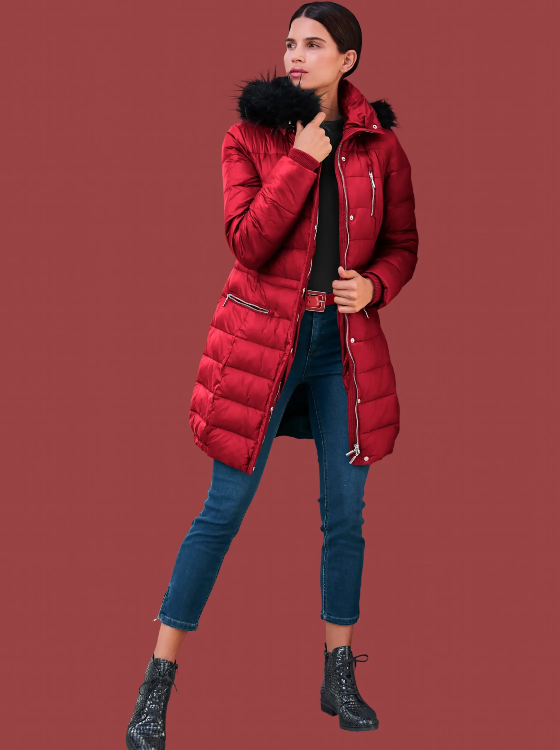 Jacken|heine Parka rot