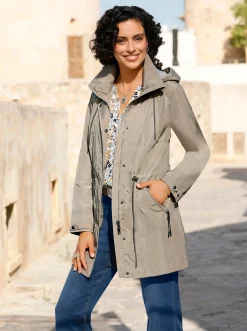 Mäntel| Parka mit Jerseyfutter in Melange-Optik schlamm