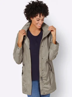 Mäntel| Parka mit Jerseyfutter in Melange-Optik schlamm