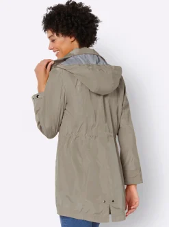 Mäntel| Parka mit Jerseyfutter in Melange-Optik schlamm