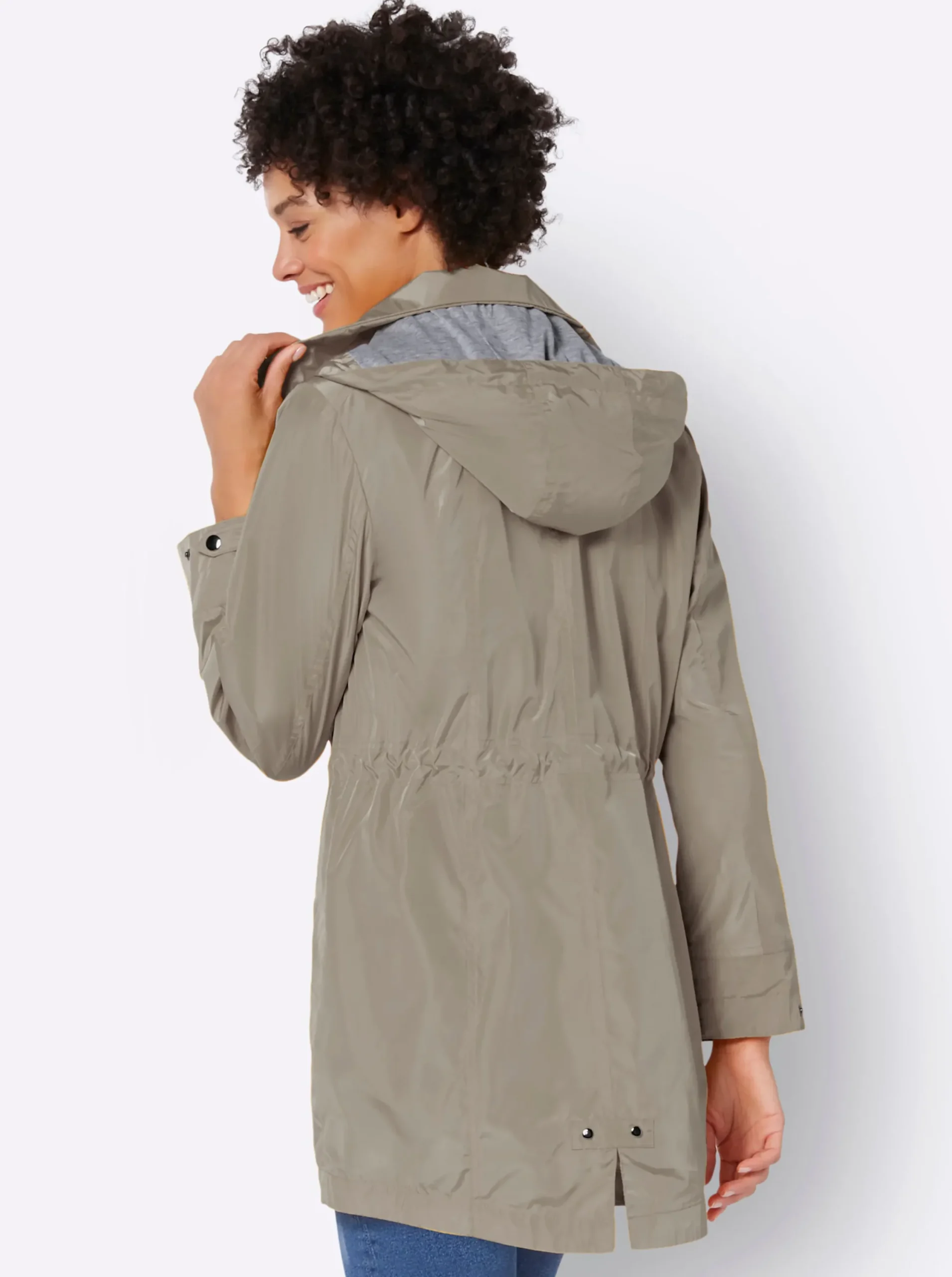 Mäntel| Parka mit Jerseyfutter in Melange-Optik schlamm