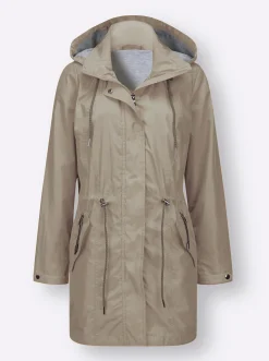 Mäntel| Parka mit Jerseyfutter in Melange-Optik schlamm
