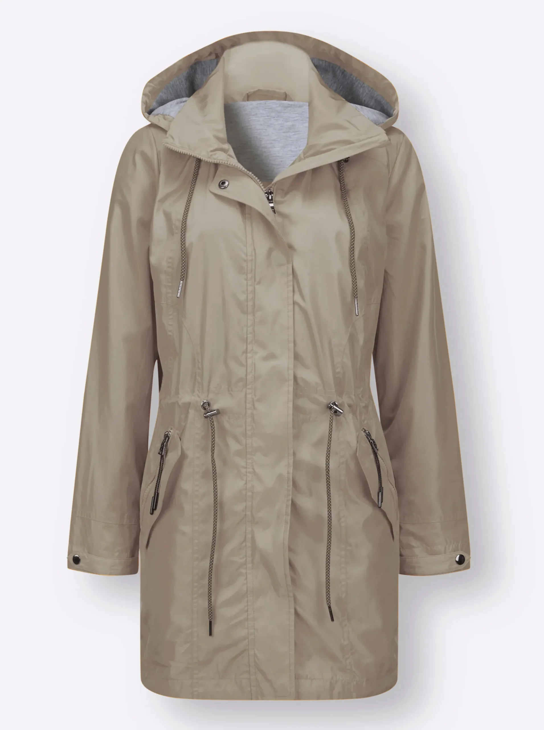 Mäntel| Parka mit Jerseyfutter in Melange-Optik schlamm
