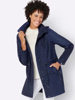 Mäntel| Parka mit Jerseyfutter in Melange-Optik marine