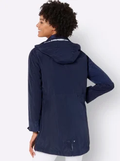 Mäntel| Parka mit Jerseyfutter in Melange-Optik marine