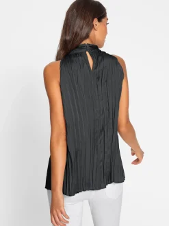 Shirts|heine Pliseetop mit Ketten-Verzierung schwarz